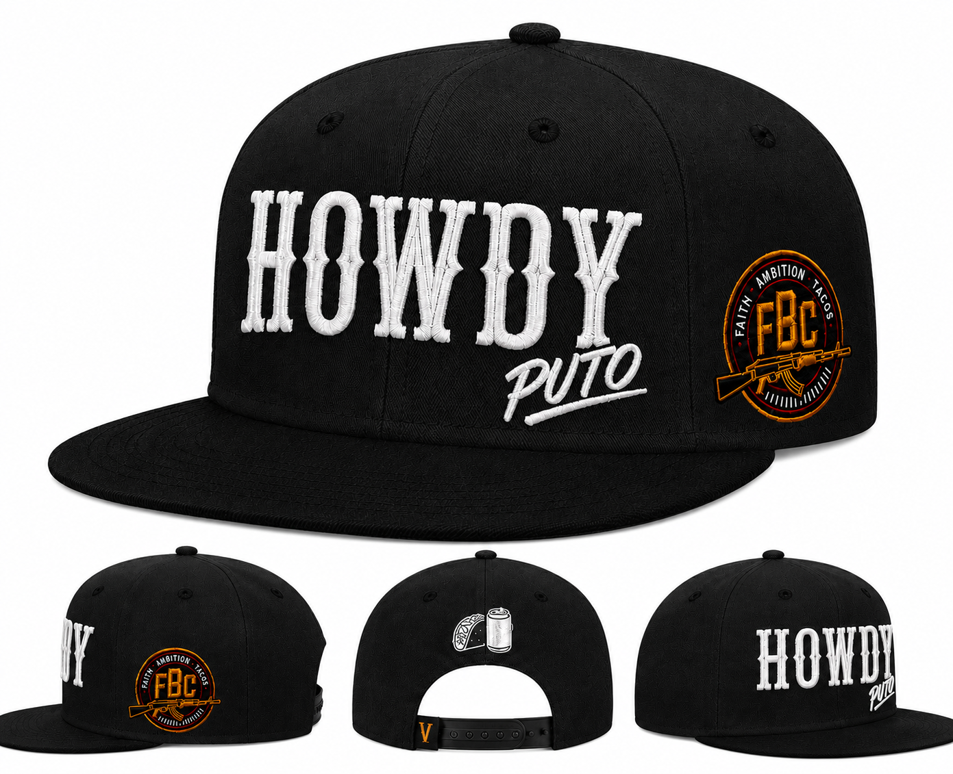 HOWDY PUTO – FBC Premium Snapback (BLACK)